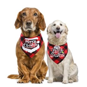 Christmas pet Dog Bandana and Collar; Bow Tie Dog Collar; 2pcs dog collar (Color: red+green(2pcs))