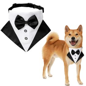 wedding suit dog collar pet saliva towel dog wedding triangle scarf (Color: Independence Day triangular scarf collar suit)