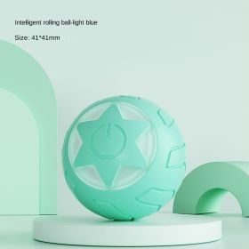 Ai Wo Pet Intelligent Rolling Ball, Cat Toy Ball, Pussy Cat Ball, Bite Resistance, and Relief for Pussy Pet Toy Ball Wholesale Cross border (colour: Star Rolling Ball - Light Blue)