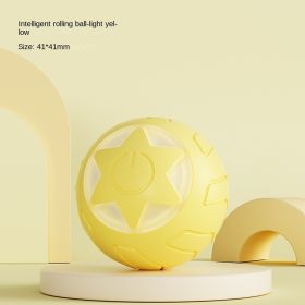 Ai Wo Pet Intelligent Rolling Ball, Cat Toy Ball, Pussy Cat Ball, Bite Resistance, and Relief for Pussy Pet Toy Ball Wholesale Cross border (colour: Star Rolling Ball - Yellow)