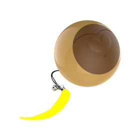 Ai Wo Pet Intelligent Rolling Ball, Cat Toy Ball, Pussy Cat Ball, Bite Resistance, and Relief for Pussy Pet Toy Ball Wholesale Cross border (colour: Cat Bottom Rolling Ball - Brown)