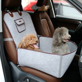 Retro Dual-purpose Pet Car Mat Front Seat Cushion (Color: Gery+70Black+Beige76x52)