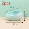 Pet Supplies Bowl Ceramic Cat Bowl Dog Bowl Oblique Mouth