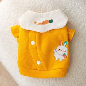 Dog Carrot Rabbit Lapel Sweater Thin Clothes (Option: Yellow Bunny-M)